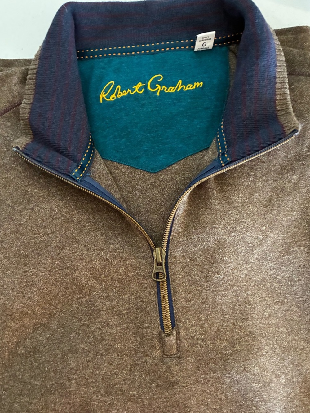 ROBERT GRAHAM 1/4 zip sweater